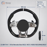 Volant sport personnalisé entièrement en carbone à 3 branches avec poignée en cuir de qualité supérieure compatible avec Mercedes-Benz W222/W213/W205/W253/W463/W257