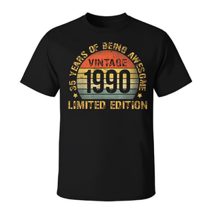 T-shirt vintage del 1990 per il 35° compleanno, edizione limitata, per adulti, unisex - Product Image 2