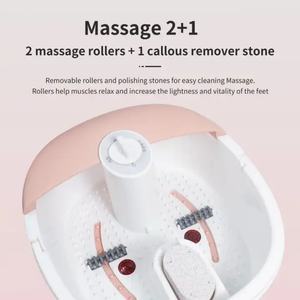 Bain de pieds massant relaxant avec lumière LED, thérapie infrarouge, chauffage à bulles, brosse en pierre ponce et fonction spa - Product Image 4