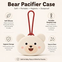 Étui à sucette en silicone personnalisé OEM avec boucle de suspension - Porte-sucette bébé motif ours mignon pour la vente en gros