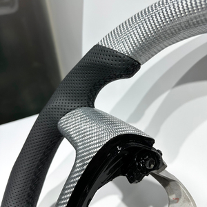 Volant de course haut de gamme en fibre de carbone argentée, accessoire de mise à niveau populaire pour Silverado (plusieurs années), livraison directe prise en charge - Product Image 5