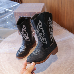 Grosir sepatu bot salju ritsleting atas tinggi model Roman perempuan musim dingin untuk sepatu hangat - Product Image 5
