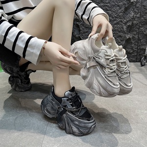 <span class=keywords><strong>Sneakers</strong></span> Casual da <span class=keywords><strong>Donna</strong></span> Stile Retrò con Logo Personalizzato, Scarpe da Passeggio Chunky <span class=keywords><strong>Bianche</strong></span> <span class=keywords><strong>e</strong></span> <span class=keywords><strong>Nere</strong></span> - Product Image 2