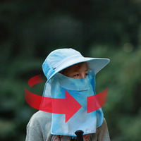 Sombrero de Protección Solar Facial Completa Personalizable KKN para Niños, para Montañismo y Ciclismo, Antipolvo y Arena, con Sombreado Refrescante