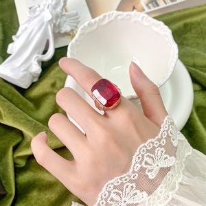 Fashion Jewelry Eco-friendly Copper Geometric Square 15*20mm Colored Cubic Zirconia Rose Gold Plated <b>Rings</b> for Refined Women - Product Image 6