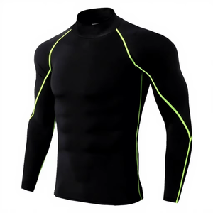 T-shirt de compression pour homme à manches longues, pour la course à pied, la gym, l'entraînement, vêtements de sport - Product Image 3