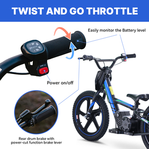 Vélo électrique pour enfants 150W, pneus gonflables de 12 pouces, 2 vitesses, vitesse maximale de 10 MPH, accélérateur rotatif, vélo électrique tout-terrain pour enfants - Product Image 3