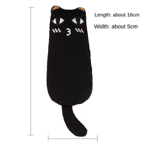 Jouet pour animaux de compagnie anti-stress écologique style dessin animé, plusieurs couleurs, gris, noir, en peluche, à mâcher, avec herbe à chat – Vente chaude - Product Image 4