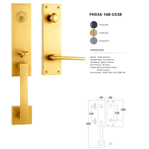 Serrure de porte intérieure en cuivre pur doré pour chambre à coucher, serrure de porte magnétique silencieuse dorée pour la maison, vente en gros - Product Image 6
