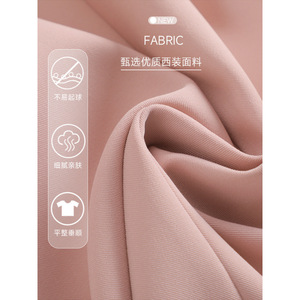 Women's Blazer And Wide Leg Pants Set Full Sleeve Anti Wrinkle Office Lady Leisure Suit - Product Image 2