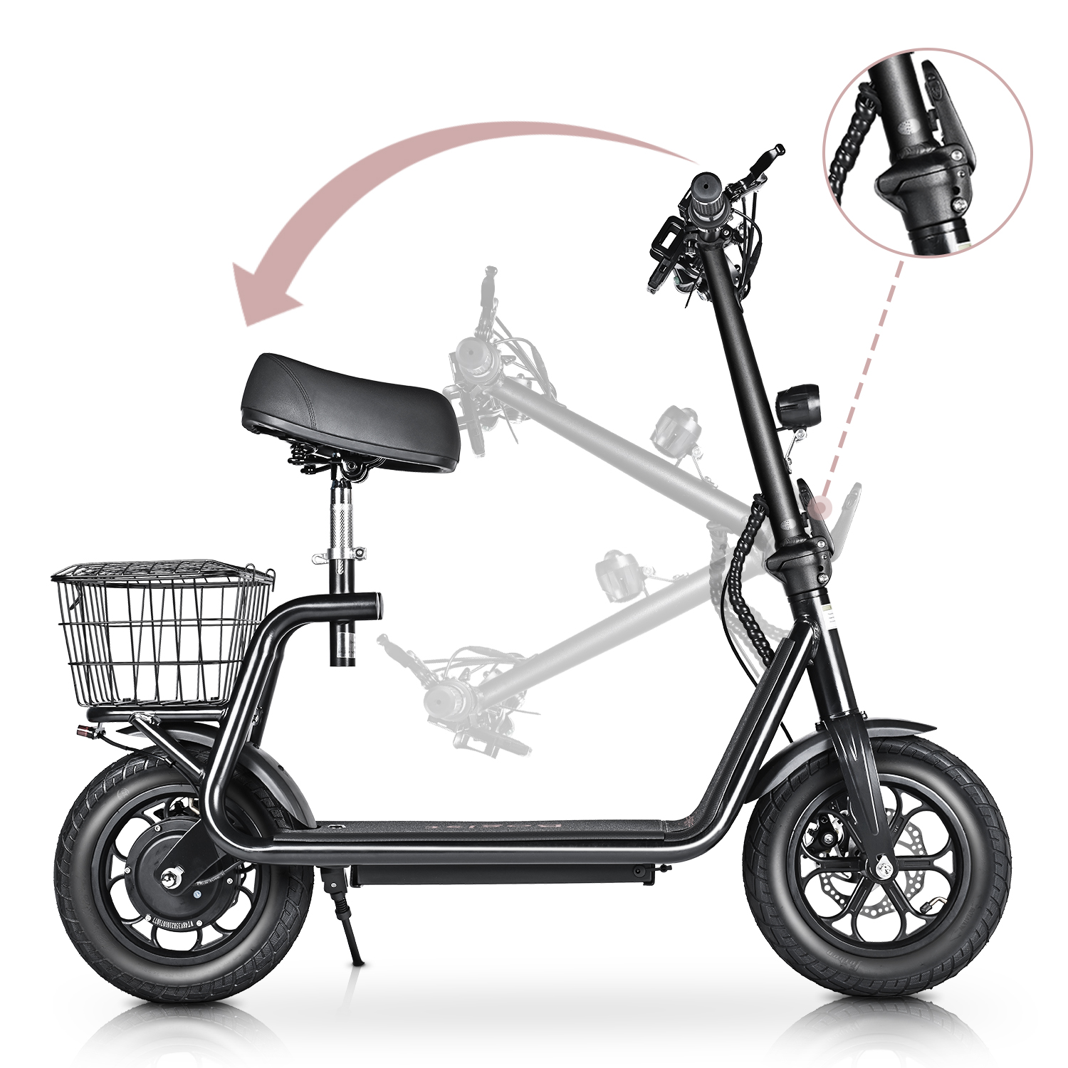 Dual Brake System Bogist M5 Pro maximum load 150 kg Portable Folding electric scooter with Adjustable seat & handle