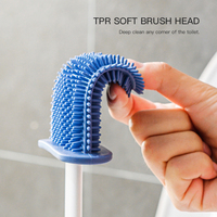 Lot de supports de brosses WC en TPR écologiques avec petite brosse pour un nettoyage en profondeur – Prix de gros