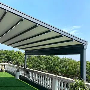 Eléctrica moderna Gazebo impermeable Terraza Balcón toldos de tela