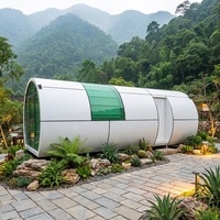 Maison capsule ronde certifiée CE avec salle de bain, unité modulaire préfabriquée intelligente pour jardin américain