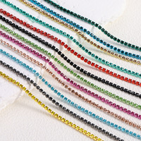 Chaîne de strass thermocollants 3MM en gros d'usine, garniture de strass en tube rond, fil de coton perlé pour embellissement de robes et de chaussures