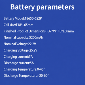 ชุดแบตเตอรี่ 18650 22.2V 5200mAh 6S2P แบตเตอรี่ลิเธียมไอออนแบบชาร์จได้ พร้อมหัวต่อ DC สำหรับอุปกรณ์อุตสาหกรรม - Product Image 5
