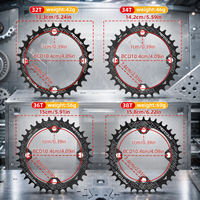 MOTSUV 104BCD Plato de Cadena Estrecho y Ancho de Disco Único 32T/34T/36T/38T de Aleación de Aluminio Ligero Anticaída para Bicicletas BMX/MTB