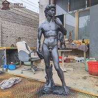 Escultura de Bronce de David de Tamaño Real TREVI, Figura Famosa, Tamaño/Color Personalizado, para Monumento Público al Aire Libre
