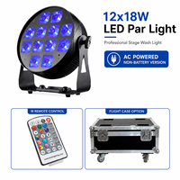 Projecteur de scène LED RGBWAUV UV haute luminosité 12x18W avec contrôle DMX512, angle de faisceau 10° pour événements intérieurs et spectacles en direct
