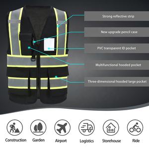 Gilet de sécurité réfléchissant haute visibilité pour femmes et hommes, fermeture éclair sur le devant, conforme aux normes ANSI/<span class=keywords><strong>ISEA</strong></span> - Product Image 5