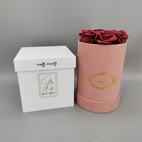 Boîte d'emballage pour fleurs en carton recyclé écologique avec estampage mat et doré, options rondes/carrées pour emballage cadeau