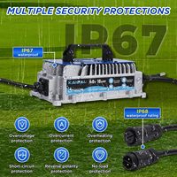 Chargeur de batterie LifePO4 58,4V 18A IP67 étanche pour chariot de golf, chariot élévateur, bateau, chargeur de batterie Li-ion LifePO4 48V 51,2V 54,6V