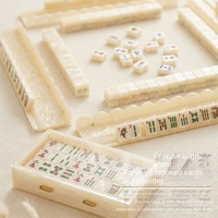 Jeu de Mahjong américain en acrylique translucide ZTSD pour 4 joueurs, 166 tuiles avec supports et coffret de rangement épais pour les loisirs à domicile