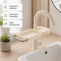 Support de rangement élégant pour robinet de salle de bain, organisateur d'évier de cuisine pour savon et éponge