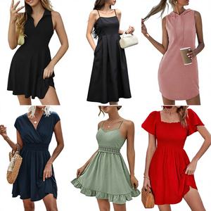 Ventes en gros de robes décontractées neuves pour femmes, lots assortis de vêtements, vêtements en vrac, stock QZ-072, modèle CN/GUA, origine - Product Image 2