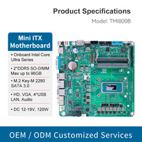 Placa Base para Computadora Todo en Uno de Escritorio, Intel Core Ultra 5 125H 225H, 1*LAN, 2*DDR5, Panel PC AIO de 23.8 Pulgadas, Mini Placa Base ITX