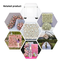 Promise 8x8ft extérieur fleur jaune artificielle mur enroulable mur pour la décoration de scène de fête de mariage
