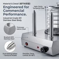 Machine à vapeur électrique professionnelle Marupin pour hot-dogs avec 2 supports chauffe-pains et chauffe-saucisses pour snack-bars et restaurants