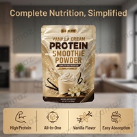 Poudre de smoothie protéiné à la crème vanille, mélange de boisson riche en protéines, marque privée, formule personnalisée, fabricant, fournisseur