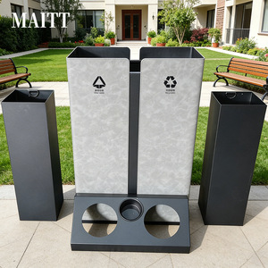 Custom-made iron painted stainless steel-clad outdoor courtyard scenic area trash cans park residential area municipal waste - Product Image 1