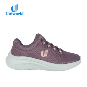 Scarpe da passeggio traspiranti intrecciate a mosca personalizzate da fabbrica Uniworld Vietnam per scarpe da donna alla moda sneakers da donna