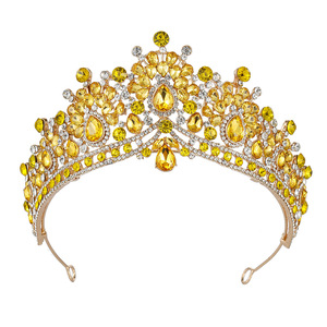 Couronne de mariée baroque de style nouveau, ornée de strass en cristal coloré, accessoires de coiffure pour concours de beauté et mariage - Product Image 6