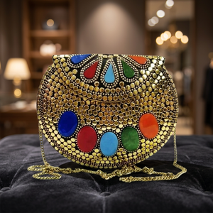 Sac à main de soirée pour femme 2019, motif à pois, 22 cm, avec fermeture à rabat, orné de perles en laiton, idéal pour la plage et l'usage quotidien - Product Image 3