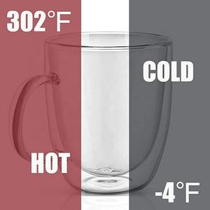 Offre Spéciale – Grand Mug en Verre Double Paroi Transparent et Tasses à Thé avec Soucoupes pour Boissons Chaudes et Glacées - Product Image 6