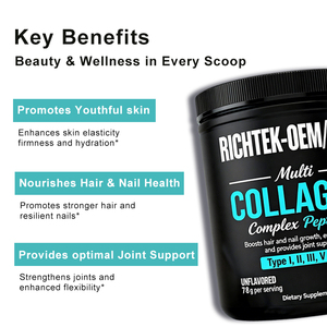 Vendita calda di qualità Premium Multi-collagene peptidi polvere facile da mescolare integratore alimentare per adulti non per le donne in gravidanza - Product Image 4