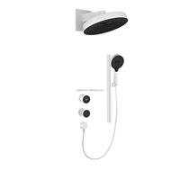 Ensemble de douche encastré en laiton avec douchette pluie et jet, cartouche céramique, mitigeur de douche encastré moderne pour salle de bain, blanc intégré