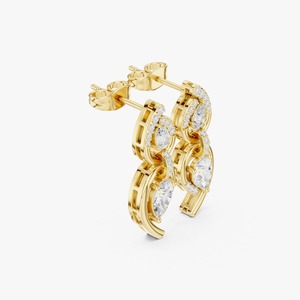 Hot Sale on Stylish <b>Infinity</b> Swirl Drop <b>Earrings</b> with Pear Cut Diamond Design for Women Modern Bridal and Formal Wear For Sale - Product Image 4