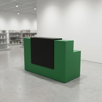 Comptoir de réception moderne en cuir blanc avec armoire de rangement, comptoir carré pour salon de manucure, design épuré pour bureau et salon