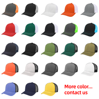 Gorra Trucker Richardson 112 de Malla con Logotipo Personalizado, Estilo Estructurado, Ajustable, Negra, Gorras Deportivas para Hombre