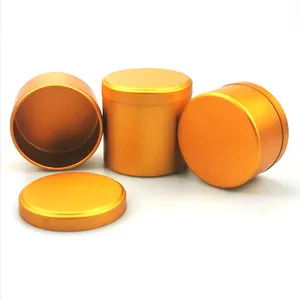 Luxury Empty Anodized Gold Tin Cans For Candles Cosmetic Metal Packing Jars Tea Tin Aluminum Candle Cans