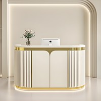 Comptoir de réception moderne en marbre B108 avec éclairage RGB, comptoir commercial personnalisé pour bar d'e-sport, cybercafé, hôtel