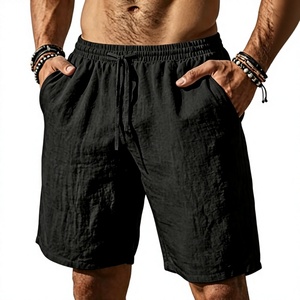 Shorts Bermuda Homme en Lin 100% pour l'été, Taille Haute, Cordon de Serrage, Respirant, Séchage Rapide, Coupe Ample – Vente en Gros OEM - Product Image 4