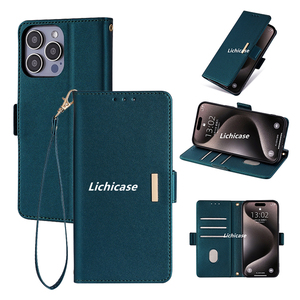 Étui portefeuille à rabat avec boucle magnétique Lichicase pour Realme 15 15 Pro GT7 GT <span class=keywords><strong>7T</strong></span>, étui en cuir PU avec cordon, <span class=keywords><strong>coque</strong></span> de téléphone - Product Image 5