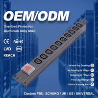 Unidad de Distribución de Energía (PDU) Yosun Multiusos de 10 Vías y 19'' con Conectores IEC C13 y C14 para Montaje en Rack, para Sala de Computación, Gabinete de Servidores y Centro de Datos