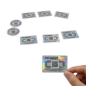 Multi-vormige, op maat gemaakte holografische anti-fraude, manipulatiebestendige PET-beveiligingsstickers, één label één code, compatibel met supermarkten - Product Image 1