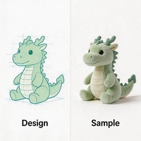 Peluche Dragon Vert Clair Doux, Jouet en Peluche, Poupée en Coton PP Brodé, Cadeau d'Anniversaire pour Enfants, Vente en Gros